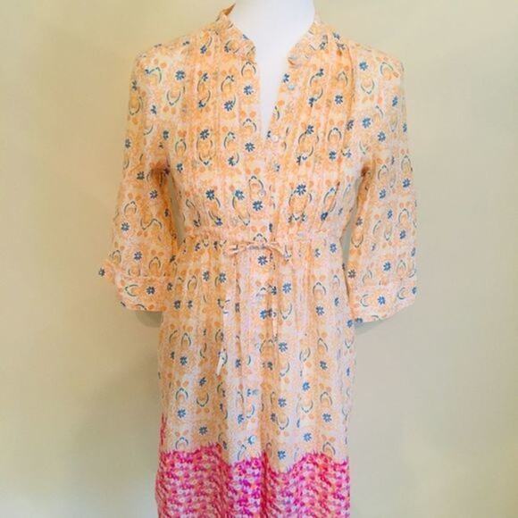 Zara Floral Drawstring Boho Dress Size XS - Picture 3 of 7